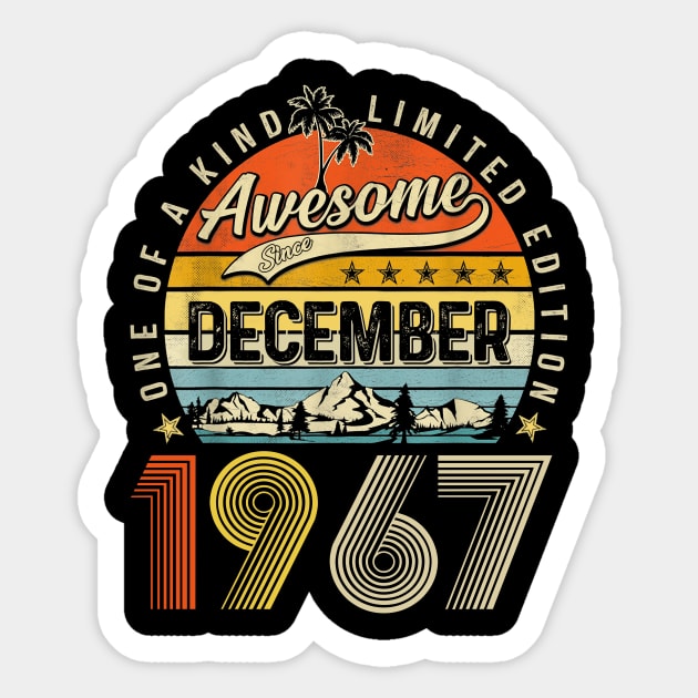 Awesome Since December 1967 Vintage 56th Birthday Sticker by louismcfarland